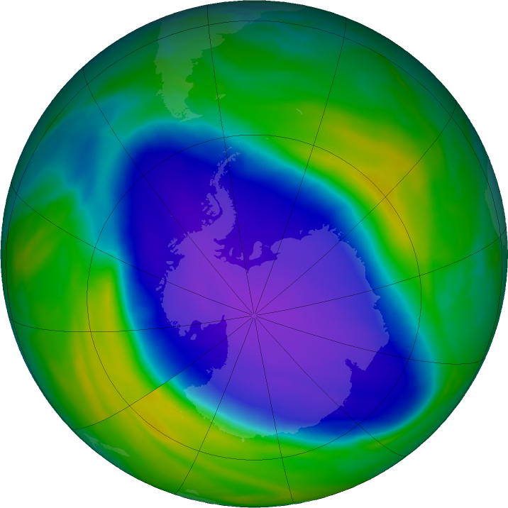 Antarctic ozone map for 11 October 2022